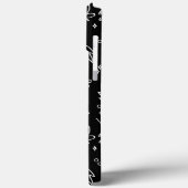 Monogram Modern Zwart Wit Bloemmotief Case-Mate iPhone Case (Achterkant / Links)
