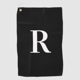 Monogram modern zwart-wit golfhanddoek
