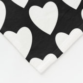 Monogram modern zwart-wit hartpatroon fleece deken (Hoek)