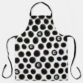 Monogram modern zwart-wit poladots schort (Voorkant)