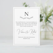 Monogram Modern Zwart & Wit Save The Date (Staand voorkant)