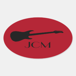 Monogram Modern Zwarte Elektrische Gitaar op Donke Ovale Sticker