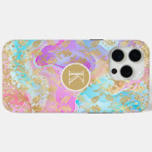 Monogram moderne Abstracte glitter gepersonaliseer Case-Mate iPhone Case (Achterkant (horizontaal))