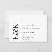 Monogram Moderne bewerkbare QR Code Foto Zwart Wit Save The Date (Voorkant)