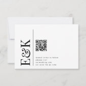 Monogram Moderne bewerkbare QR Code Foto Zwart Wit Save The Date (Achterkant)