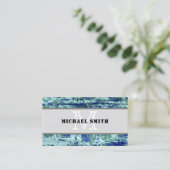 Monogram Moderne  Blauwe Achtergrond #2 Visitekaartje (Staand voorkant)