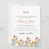 Monogram moderne bloem Minimalistische Casual brui Kaart (Voorkant)