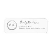 Monogram Moderne Chic Return Address Labels (Voorkant)