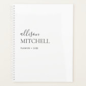 Monogram Moderne Chic Script Calligraphy Planner (Voorkant)