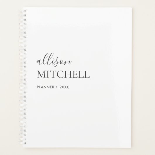 Monogram Moderne Chic Script Calligraphy Planner (Voorkant)