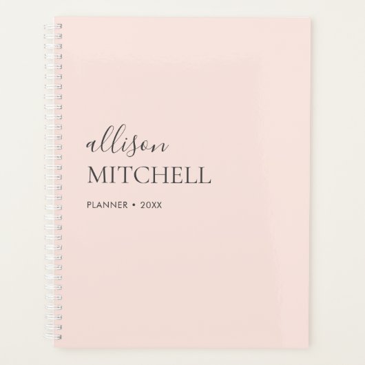 Monogram Moderne Chic Script Calligraphy Planner (Voorkant)
