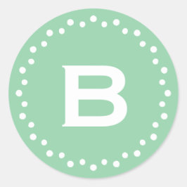 Monogram Moderne Cirkel Stippen sticker Label / Mi