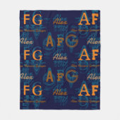 Monogram Moderne Collage van Initialen & Namen Fleece Deken (Voorkant)