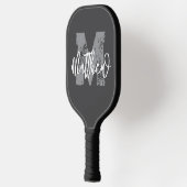 Monogram Moderne Coole Grunge Voeg Je Naam Toe Pickleball Paddle (Links)
