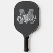 Monogram Moderne Coole Grunge Voeg Je Naam Toe Pickleball Paddle (Achterkant)