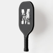 Monogram Moderne Coole Grunge Voeg Je Naam Toe Pickleball Paddle (Links)