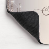 Monogram moderne crèmekleurige glitter muismat (Hoek)