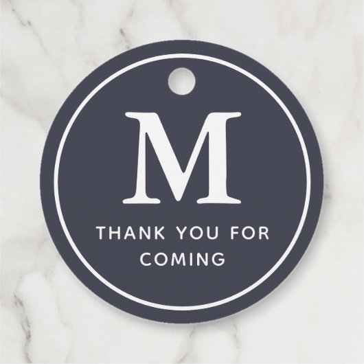 Monogram Moderne Eenvoudige Chic Bedankt voor uw k Bedankjes Labels (Achterkant)