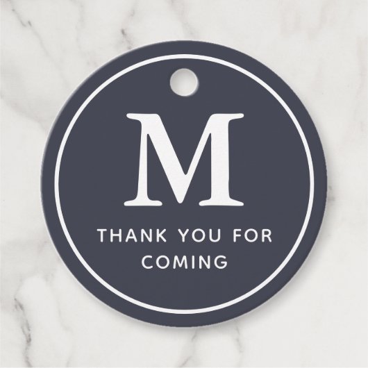 Monogram Moderne Eenvoudige Chic Bedankt voor uw k Bedankjes Labels (Voorkant)