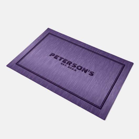 Monogram Moderne Eenvoudige Metallic Paarse Textuu Deurmat (Schuin)