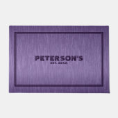 Monogram Moderne Eenvoudige Metallic Paarse Textuu Deurmat (Voorkant)