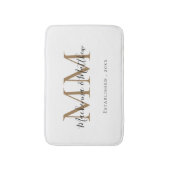 Monogram moderne Elegant Black Gold Pas getrouwd N Badmat (Voorkant Verticaal)