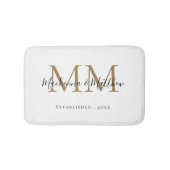 Monogram moderne Elegant Black Gold Pas getrouwd N Badmat (Voorkant)