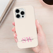 Monogram Moderne Elegant Chic Script Name iPhone Hoesje