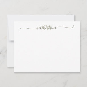 Monogram Moderne Elegant Chic Script Name Notitiekaartje