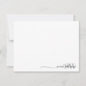 Monogram Moderne Elegant Chic Script Name Notitiekaartje (Voorkant)