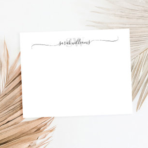Monogram Moderne Elegant Chic Script Name Notitiekaartje
