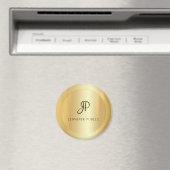 Monogram moderne Elegant Faux Gold Sjabloon Magneet (Insitu (Vaatwasser))