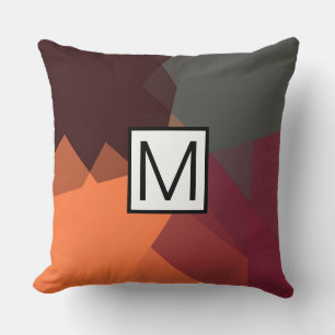 Monogram Moderne Elegant Retro Colors Geometric #2 Kussen