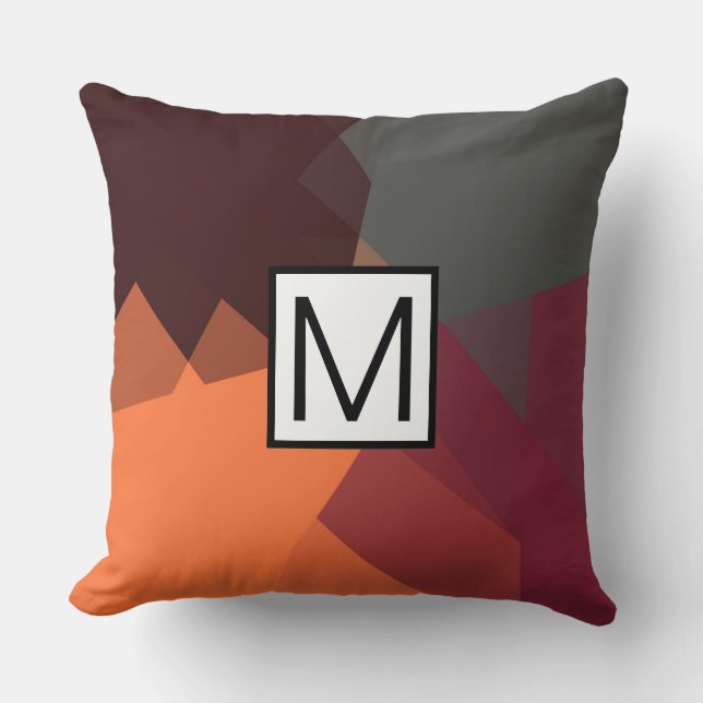 Monogram Moderne Elegant Retro Colors Geometric #2 Kussen (Voorkant)