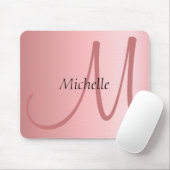 Monogram Moderne Elegant Roos Gold Sjabloon Muismat (Met muis)