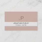 Monogram Moderne Elegante Chique Kleur Harmonie Lu Visitekaartje (Voorkant)