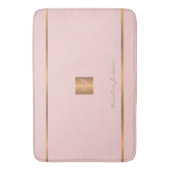 Monogram moderne elegante glitter roze en goud badmat (Voorkant Verticaal)