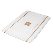 Monogram moderne elegante glitter wit en goud badmat (Gekanteld)