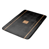 Monogram moderne elegante glitter zwart en goud badmat (Gekanteld)