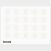 Monogram Moderne Elegante Gouden Scriptie Bruiloft Ronde Sticker (Vel)