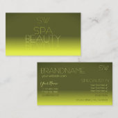 Monogram moderne gele gradiëntspiegelletters visitekaartje (Voorkant / Achterkant)