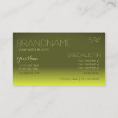 Monogram moderne gele gradiëntspiegelletters visitekaartje (Achterkant)