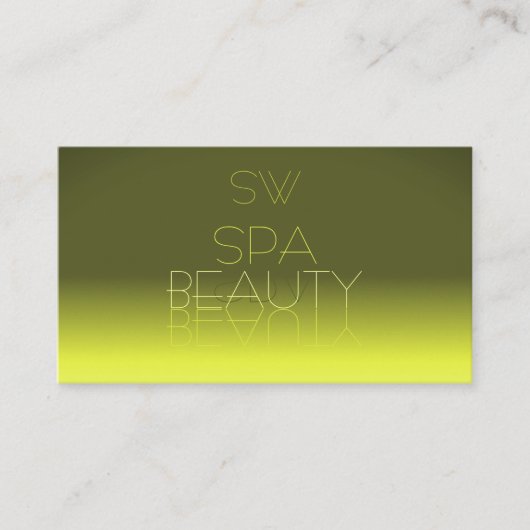 Monogram moderne gele gradiëntspiegelletters visitekaartje (Voorkant)