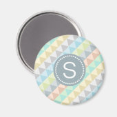 Monogram Moderne Geometrische Patroonmagneet Magneet (Voorkant / Achterkant)