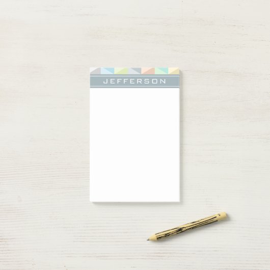 Monogram Moderne Geometrische Post-it® notes 4 x 6 (Op bureau)
