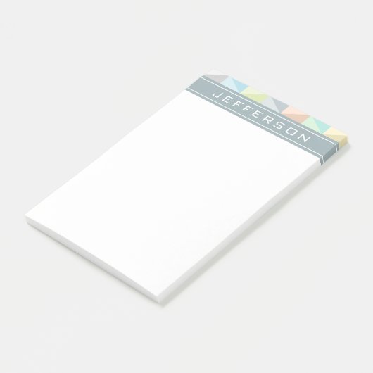 Monogram Moderne Geometrische Post-it® notes 4 x 6 (Schuin)
