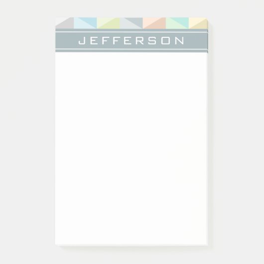 Monogram Moderne Geometrische Post-it® notes 4 x 6 (Voorkant)