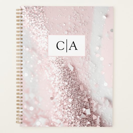 Monogram Moderne Glitter Planner (Voorkant)