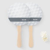 Monogram. Moderne golfbal textuur. Handwaaier (Voorkant en achterkant)