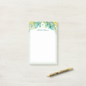 Monogram Moderne Greenery Eucalyptus Leaves Olive Post-it® Notes (Op bureau)